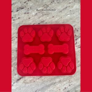DOG BISCUIT Silicone Baking Molds | Home Baking | Paws and Bone Shapes | Red